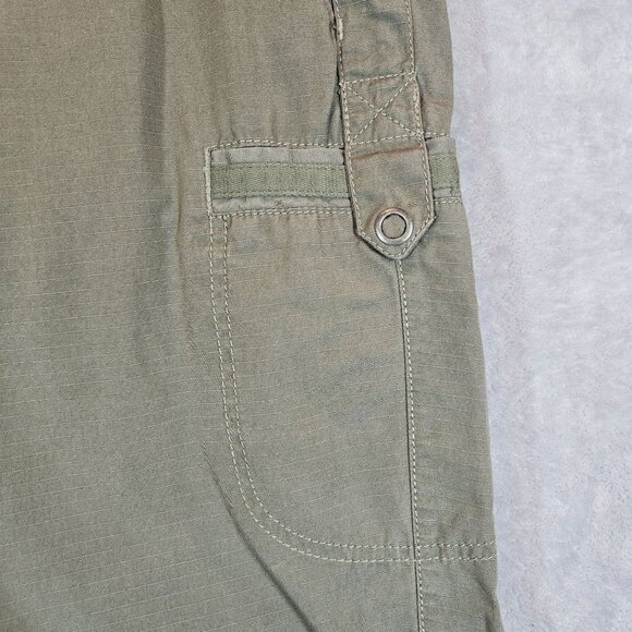 Eddie Bauer Womens 16w Olive Cargo Shorts Cotton Ripstop Durable hiking gorpcore - Picture 6 of 14